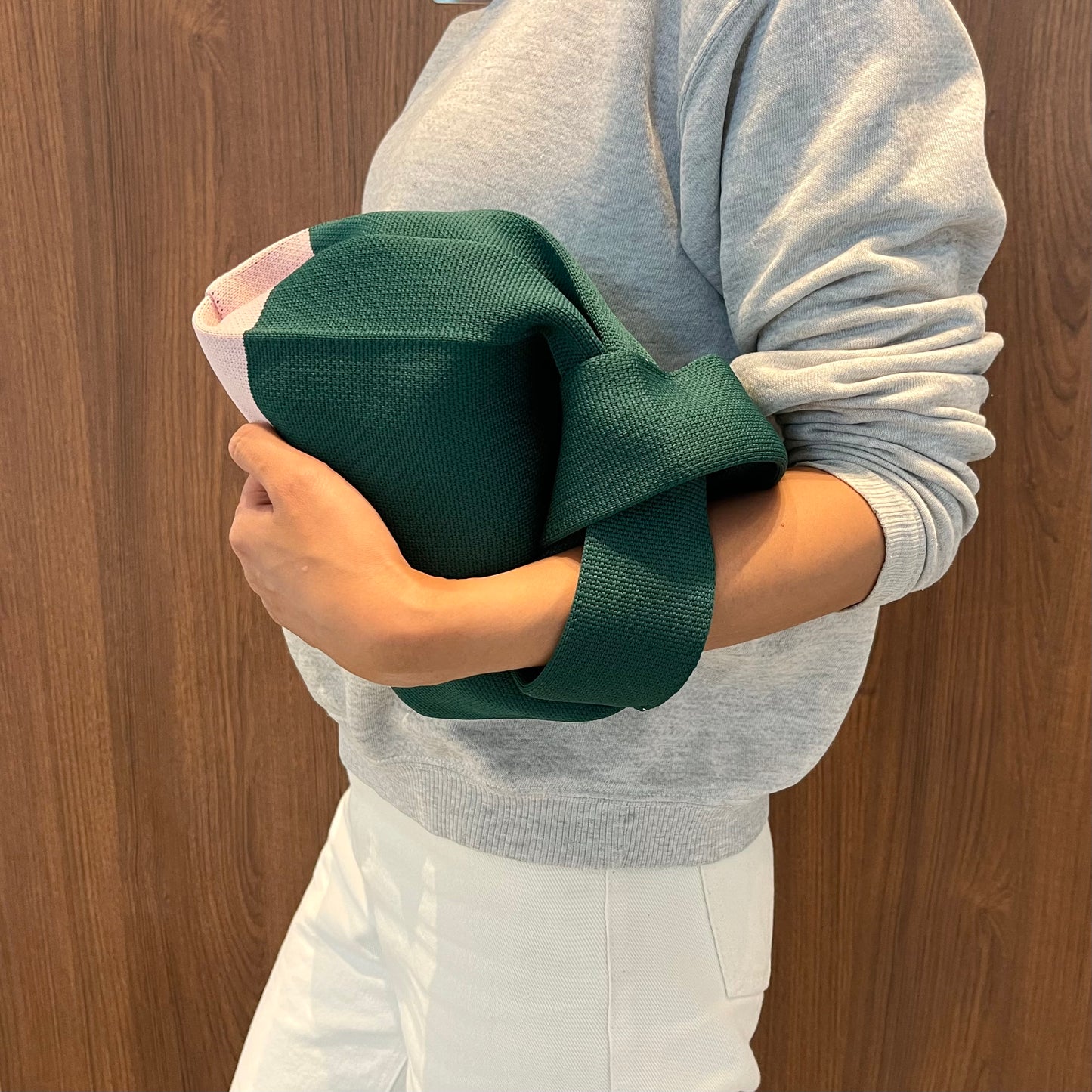 Green Knotted Knit tote