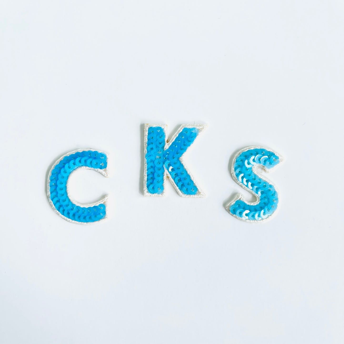 Blue Spangle Letter Patch