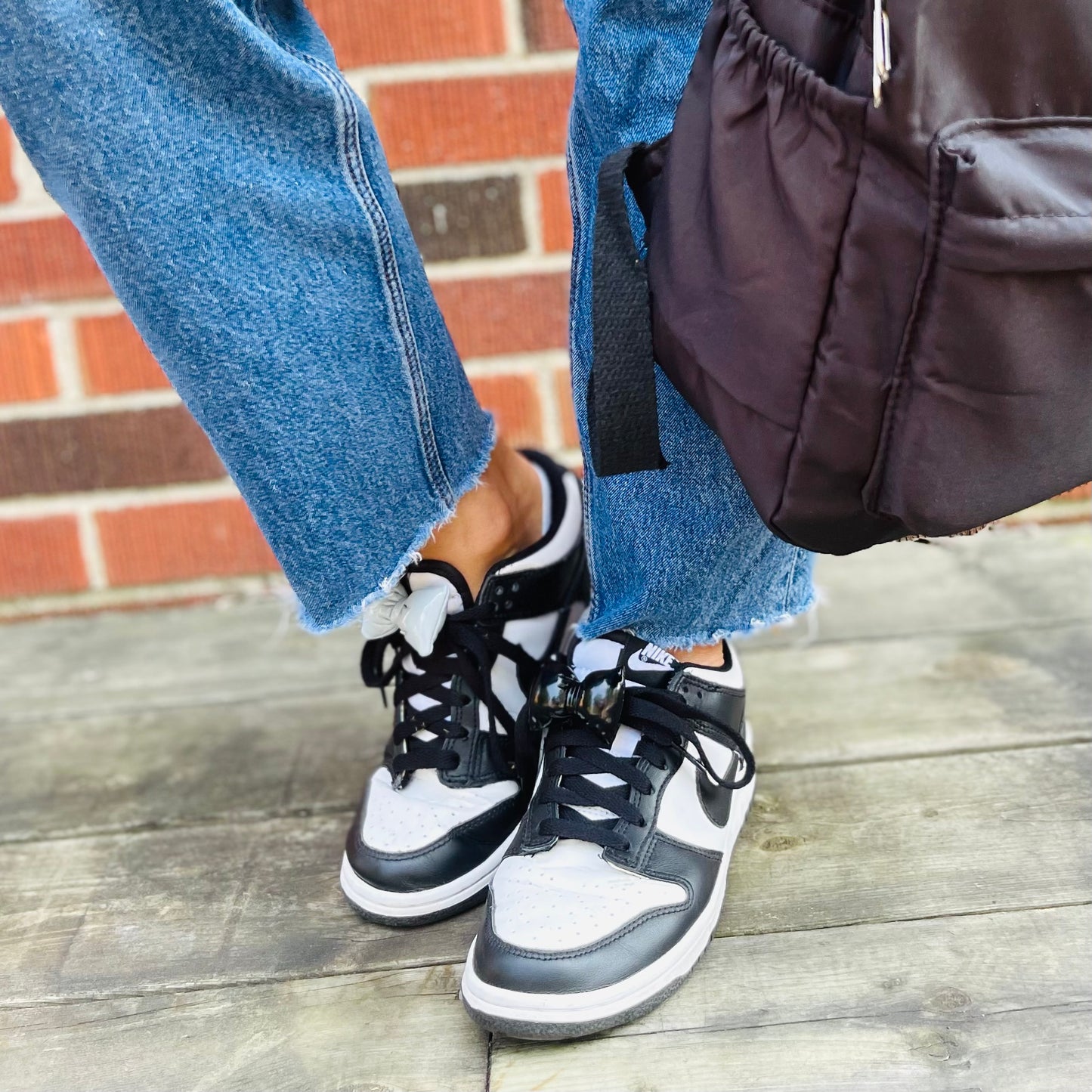 Bow Shoe Clip - blue grey